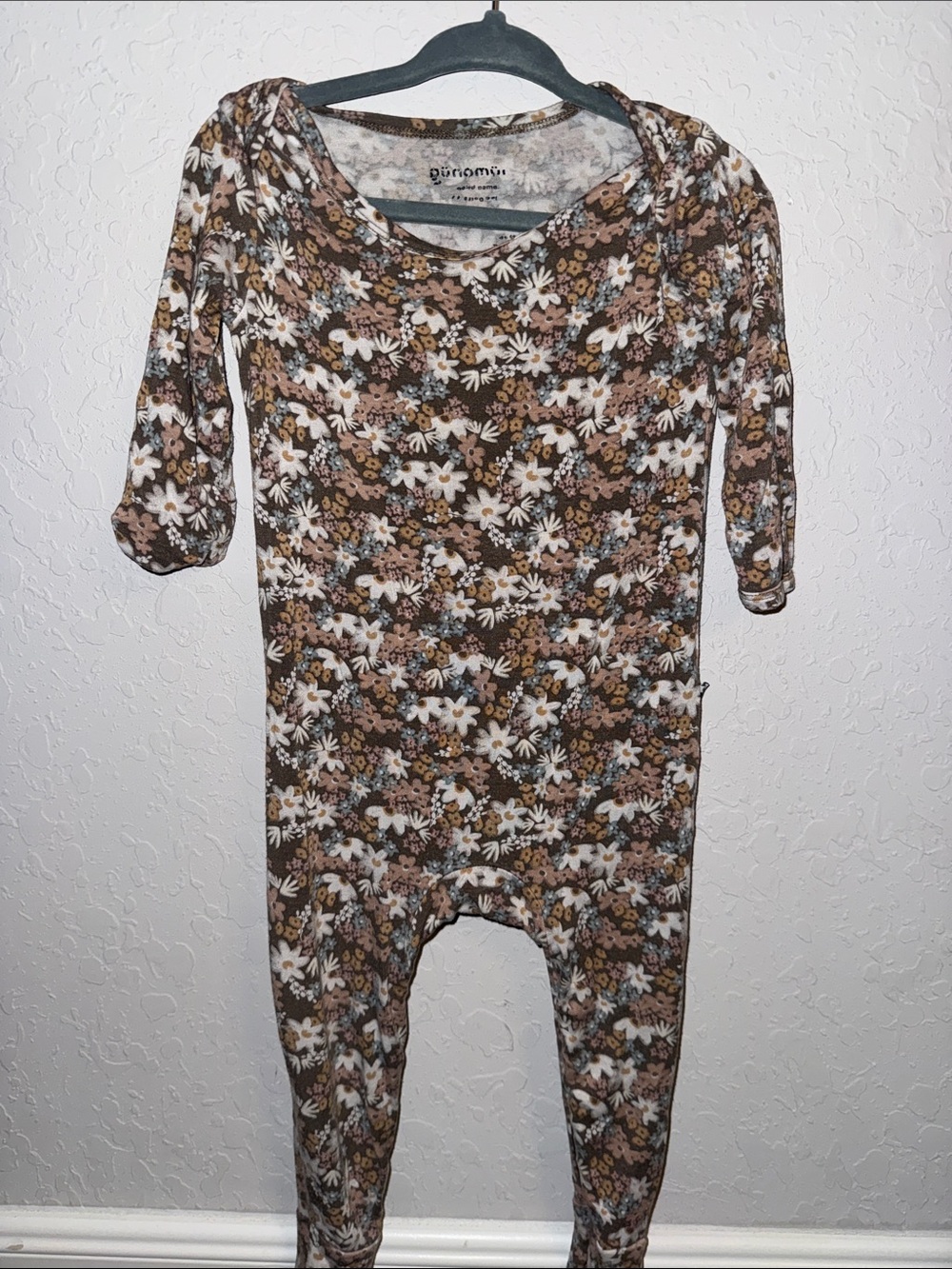 Floral Print Jumpsuit Romper in Brown & Cream